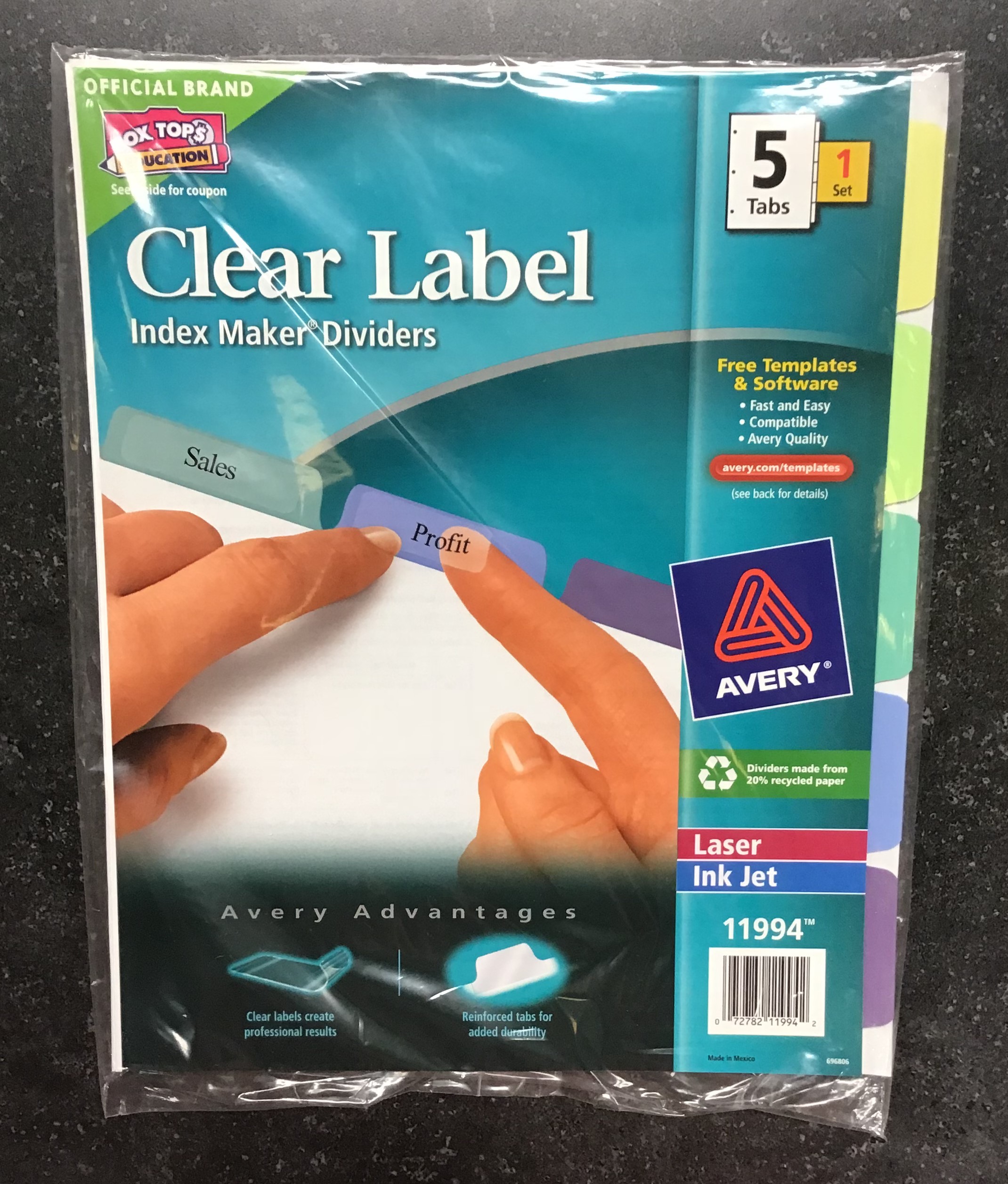 Avery Clear Label Index Maker Dividers, 21 Tabs, Contemporary Color Throughout 5 Tab Label Template